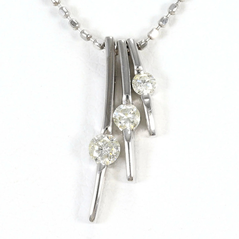 VINTAGE 18k Silver Diamond Necklace